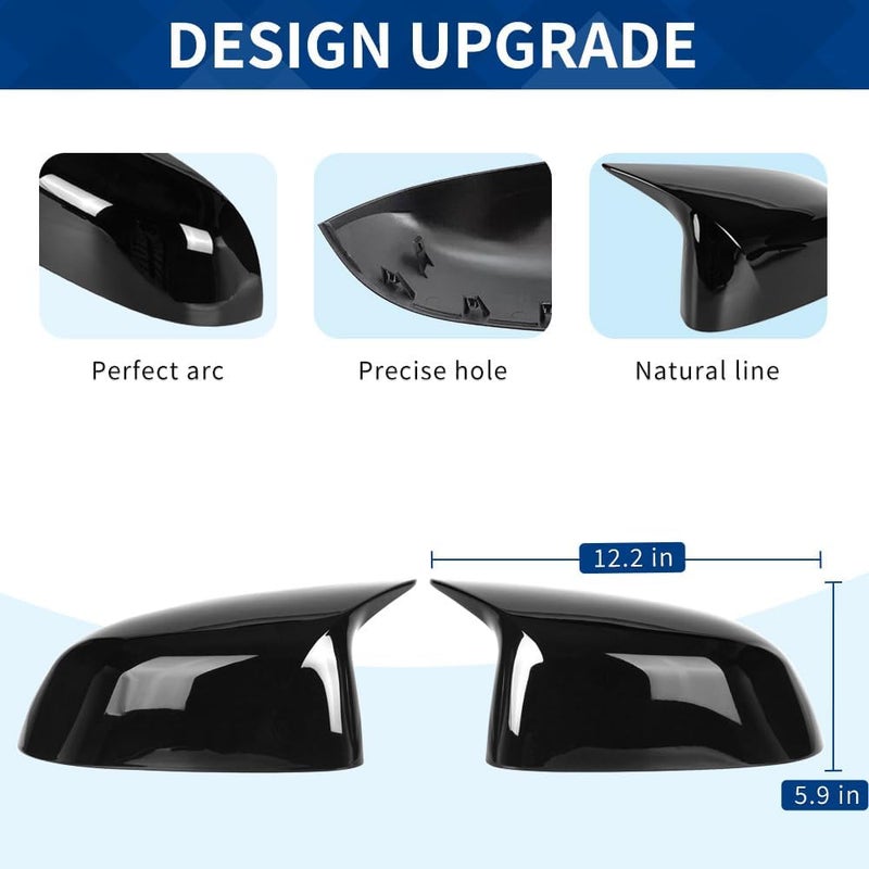 XPHAZZ Side Mirror Cover Compatible with X3 G01 X4 G02 / Pre-lci X5 G05 X6 G06 X7 G07 (Gloss Black, G01 G02 G05) - Image 4